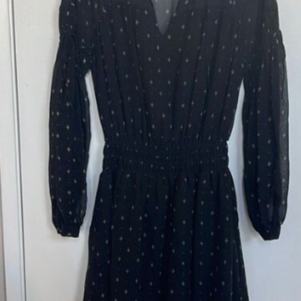 Joie Metallic Gold and Black Long Sleeve Dress Size